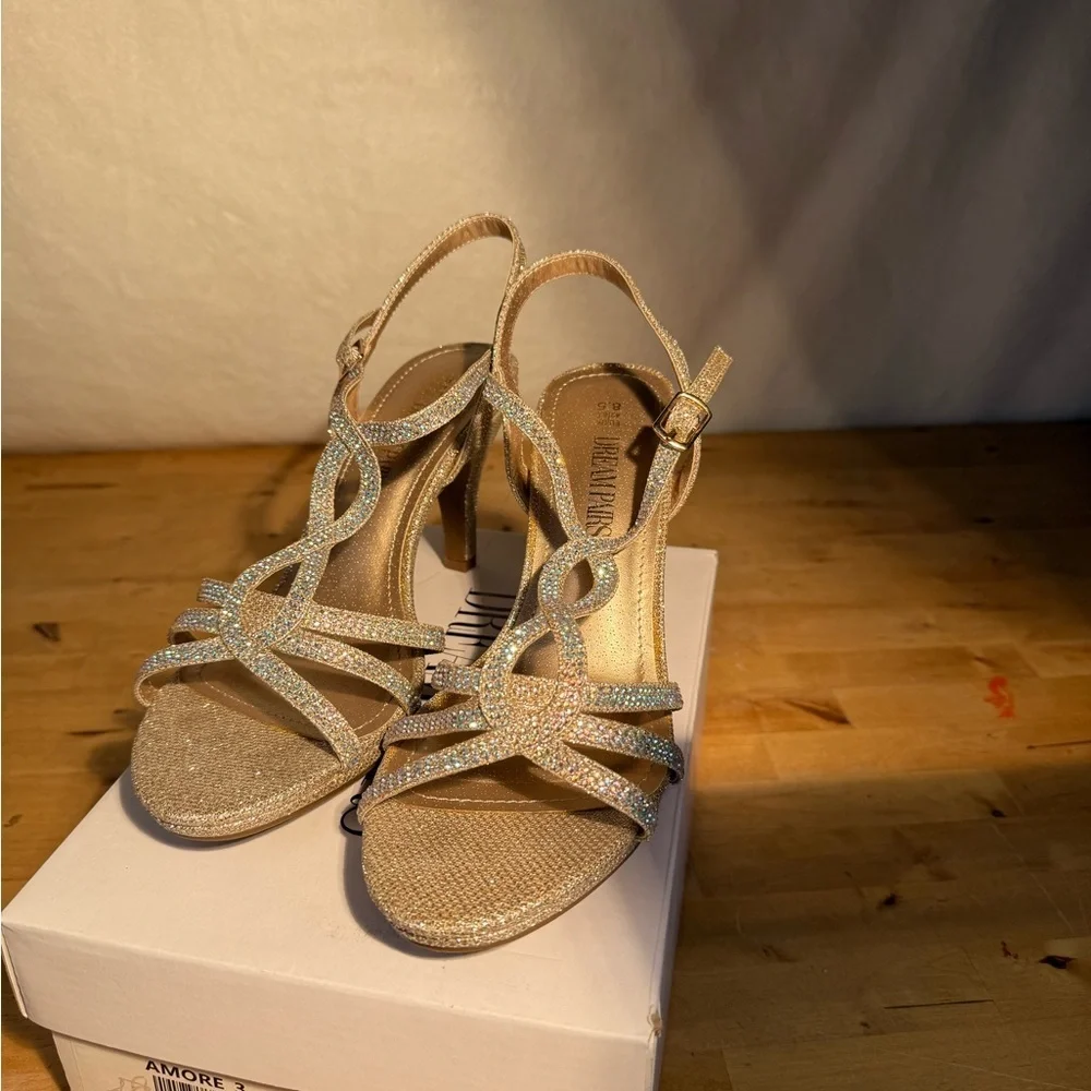 Glitter Strappy Heeled Sandals Women’s Size 8.5